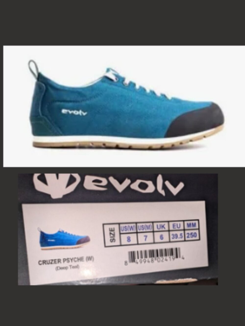 NEW Evolv Cruzer Psyche Approach Shoes Deep Teal Womens Sz 8 W